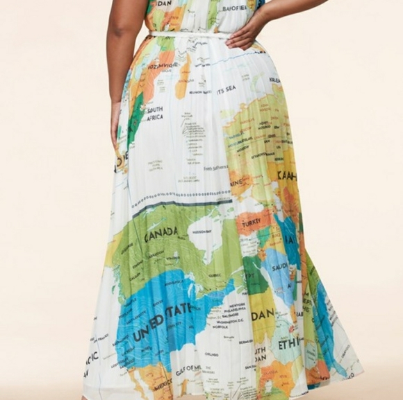 SELLING FAST‼️World Map Print Maxi Dress - Picture 13 of 16